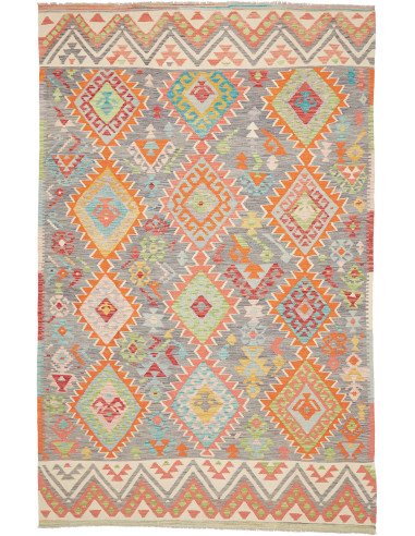 Tappeto Kilim Afghanistan 203x317 Grigio Chiaro
