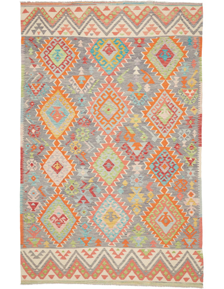 Rug Kilim Afghanistan 203x317 Light Grey Charco
