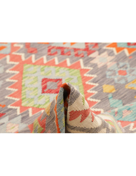 Tappeto Kilim Afghanistan 203x317 Grigio Chiaro