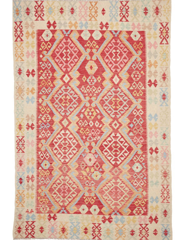 Tappeto Kilim Afghanistan 206x311 Rosso Terra A