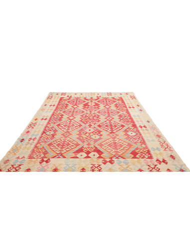 Rug Kilim Afghanistan 206x311 Terracotta Red Iv