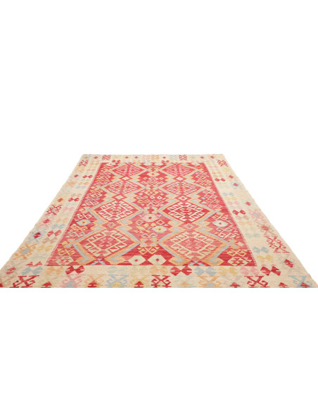 Tappeto Kilim Afghanistan 206x311 Rosso Terra A
