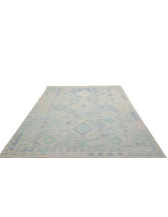 Tappeto Kilim Afghanistan 199x293 Blu Cielo Ver 2
