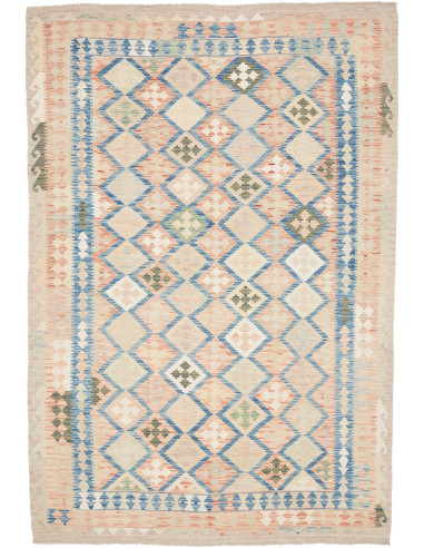 Tappeto Kilim Afghanistan 200x292 Beige Sabbia
