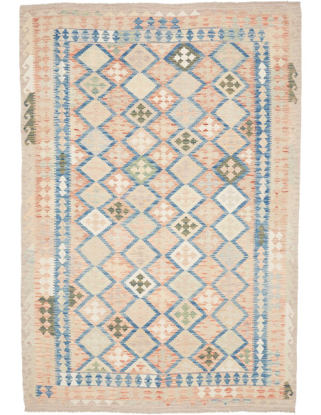 Tappeto Kilim Afghanistan 200x292 Beige Sabbia