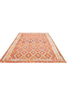 Rug Kilim Afghanistan 195x285 Orange Light Blue 2