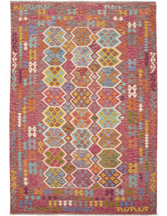 Rug Kilim Afghanistan 201x294 Magenta Fuchsia B