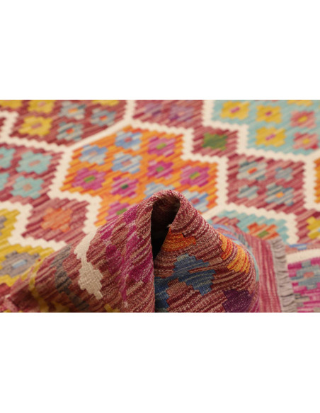 Rug Kilim Afghanistan 201x294 Magenta Fuchsia B
