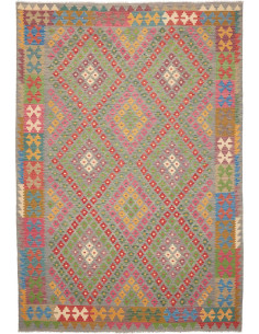 Tappeto Kilim Afghanistan 202x298 Grigio Verde
