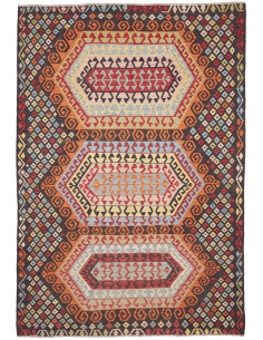 Rug Kilim Afghanistan 201x290 Dark Brown Orange
