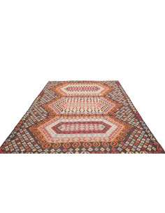 Tappeto Kilim Afghanistan 201x290 Marrone Scuro 2
