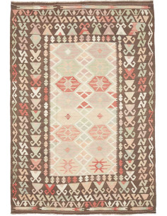 Rug Kilim Afghanistan 204x292 Dark Brown Cream