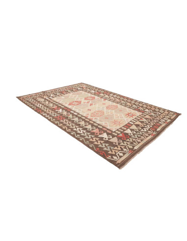 Rug Kilim Afghanistan 204x292 Dark Brown Cream