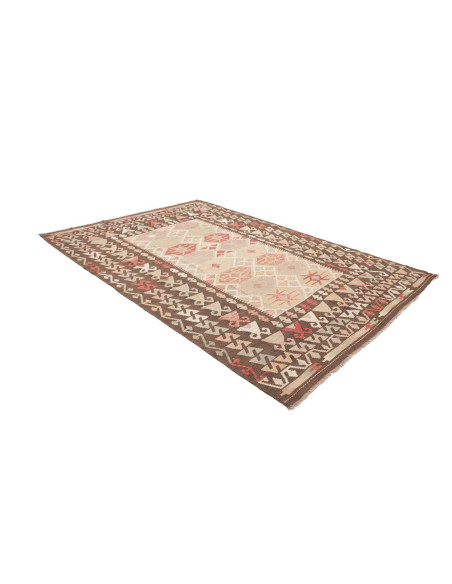 Rug Kilim Afghanistan 204x292 Dark Brown Cream