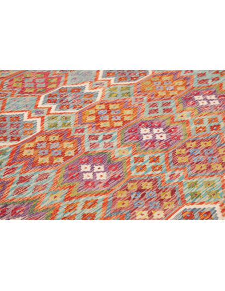 Rug Kilim Afghanistan 251x304 Aqua Blue Red Ora