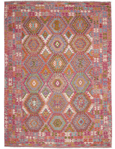 Tappeto Kilim Afghanistan 255x345 Fucsia Aranci