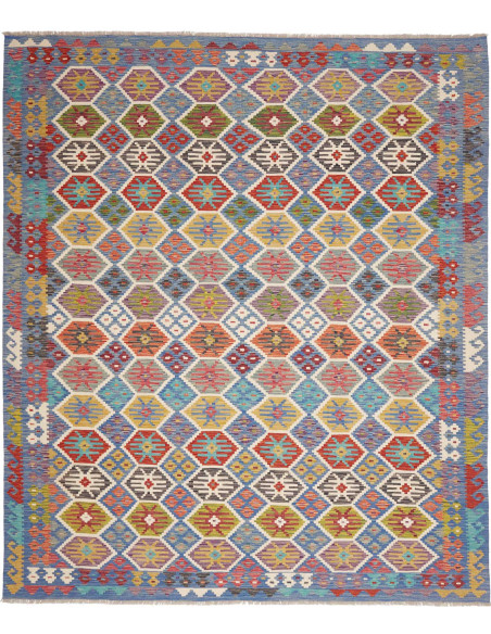 Rug Kilim Afghanistan 256x299 Sky Blue Multicol