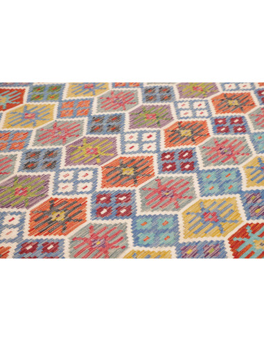 Rug Kilim Afghanistan 256x299 Sky Blue Multicol