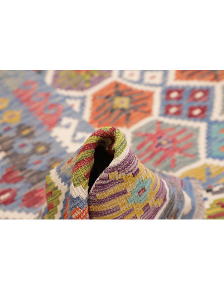 Rug Kilim Afghanistan 256x299 Sky Blue Multicol