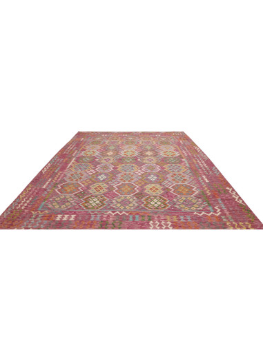 Tappeto Kilim Afghanistan 266x343 Rosa Fucsia A