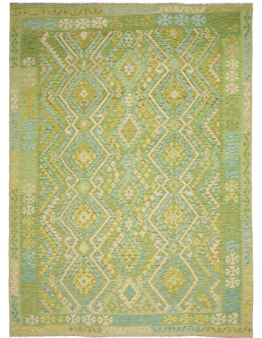 Rug Kilim Afghanistan 252x344 Aqua Green Light