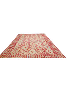 Rug Kilim Afghanistan 255x346 Crimson Red Beige 2