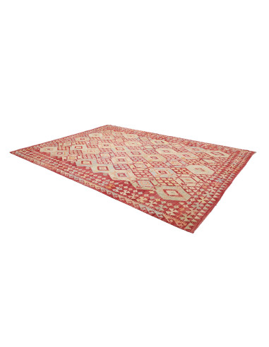 Rug Kilim Afghanistan 255x346 Crimson Red Beige