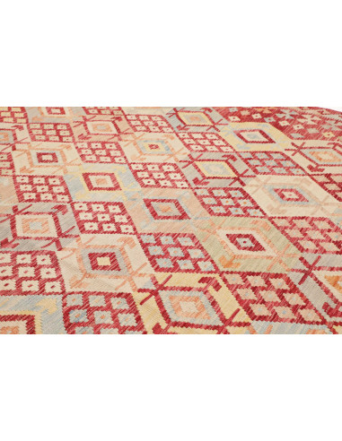 Rug Kilim Afghanistan 255x346 Crimson Red Beige