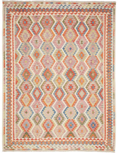 Tappeto Kilim Afghanistan 262x350 Beige Rosa Ar