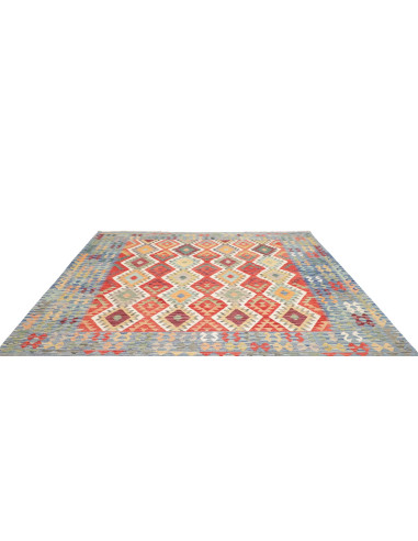 Tappeto Kilim Afghanistan 256x243 Blu Rosso Gia