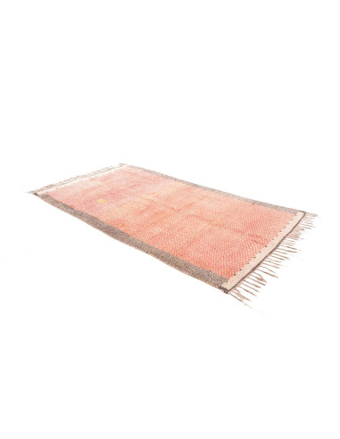 Rug 150x250 Salmon Pink Charcoal Grey Cream Whi