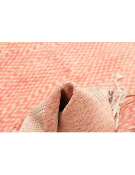 Rug 150x250 Salmon Pink Charcoal Grey Cream Whi