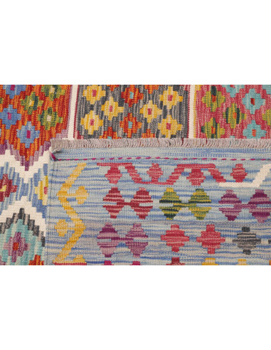 Tappeto Kilim Afghanistan 253x353 Blu Cielo Fuc