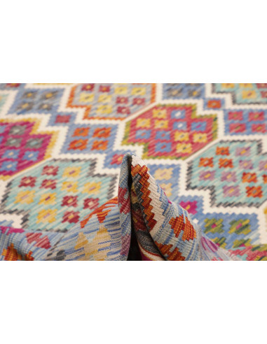 Tappeto Kilim Afghanistan 253x353 Blu Cielo Fuc