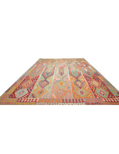 Rug Kilim Afghanistan 305x400 Teal Orange Terra 2