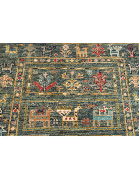 Rug Rubin Pakistan 77x238 Teal Blue Terracotta