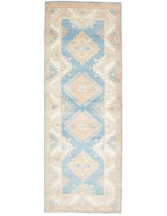 Rug Kazak Afghanistan 84x235 Light Blue Cream B