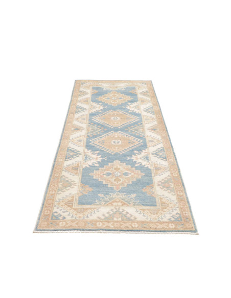 Rug Kazak Afghanistan 84x235 Light Blue Cream B