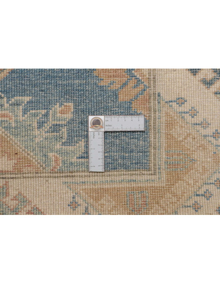 Rug Kazak Afghanistan 84x235 Light Blue Cream B