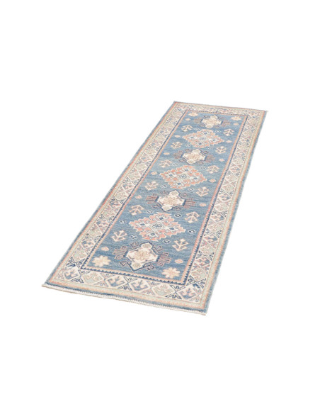 Rug Kazak Afghanistan 62x182 Sky Blue Peach Pin