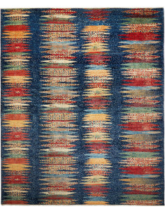 Rug Mosaic Pakistan 250x298 Blue Red Yellow Bei