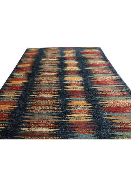 Rug Mosaic Pakistan 250x298 Blue Red Yellow Bei