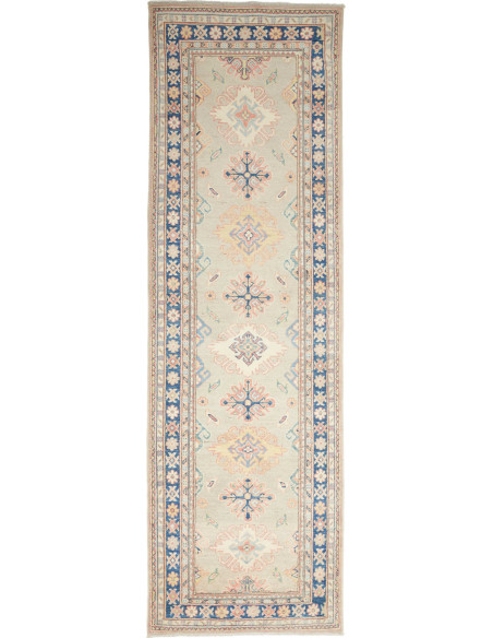 Rug Kazak Afghanistan 85x286 Sage Green Navy Bl