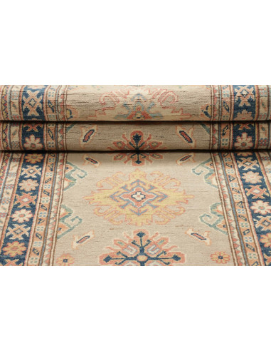 Rug Kazak Afghanistan 85x286 Sage Green Navy Bl