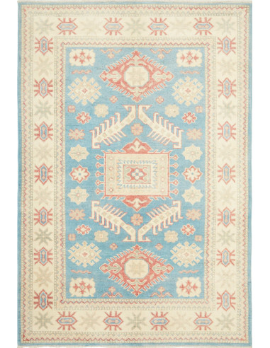Rug Kazak Afghanistan 127x186 Sky Turquoise Cre