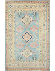 Tappeto Kazak Afghanistan 117x187 Azzurro Crema