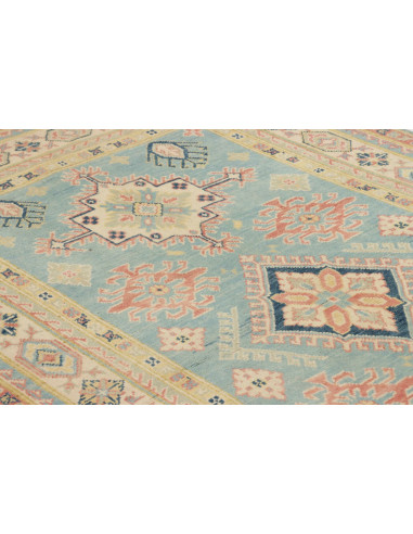 Tappeto Kazak Afghanistan 117x187 Azzurro Crema