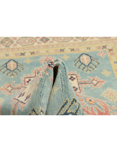 Tappeto Kazak Afghanistan 117x187 Azzurro Crema