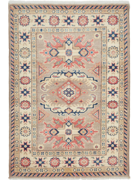 Rug Kazak Afghanistan 85x124 Sandy Beige Coral