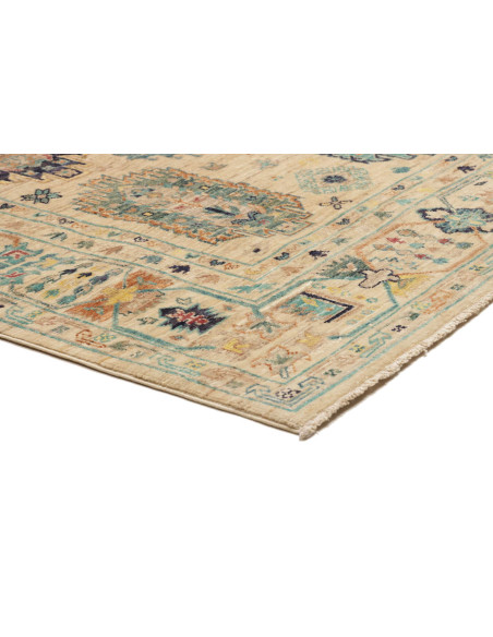 Tappeto Tribal Pakistan 151x200 Beige Crema Blu